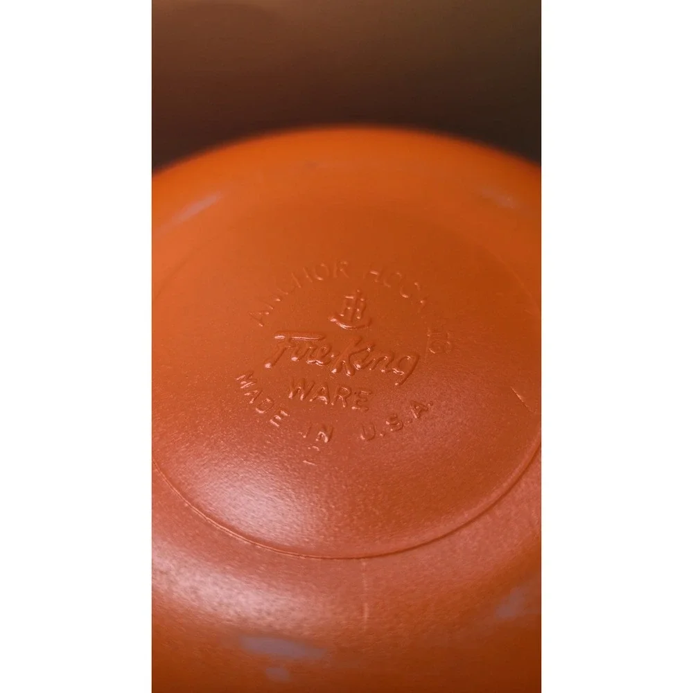 Anchor Hocking Fire King Ware Cinderella Orange Ombre Bowl With Handles 1.5...